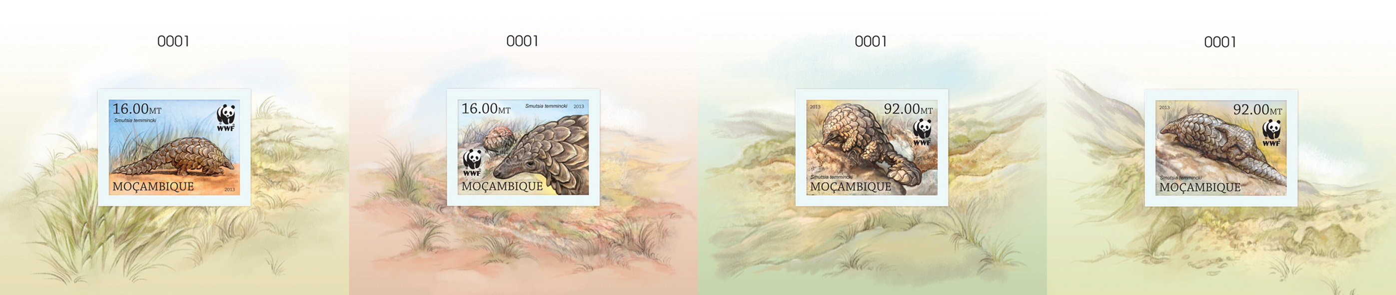 WWF - Pangolin - Issue of Mozambique postage Stamps