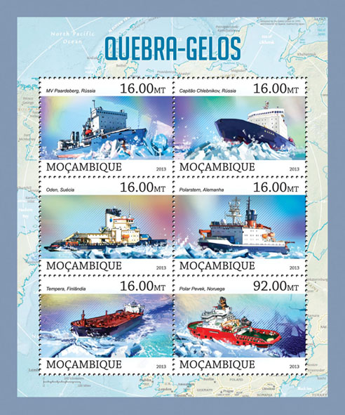 Icebreakers - Issue of Mozambique postage Stamps