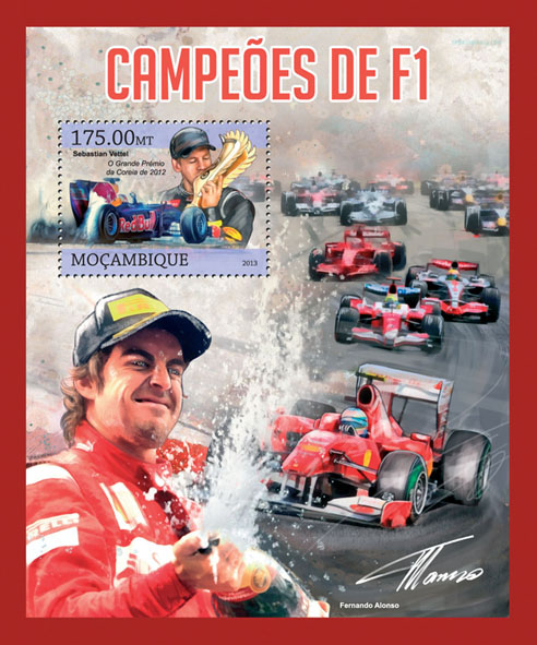 F1 champions - Issue of Mozambique postage Stamps