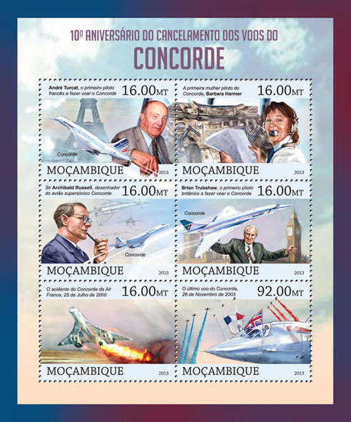 Concorde - Issue of Mozambique postage Stamps