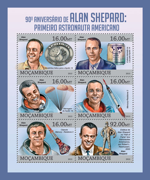 Alan Shepard - Issue of Mozambique postage Stamps