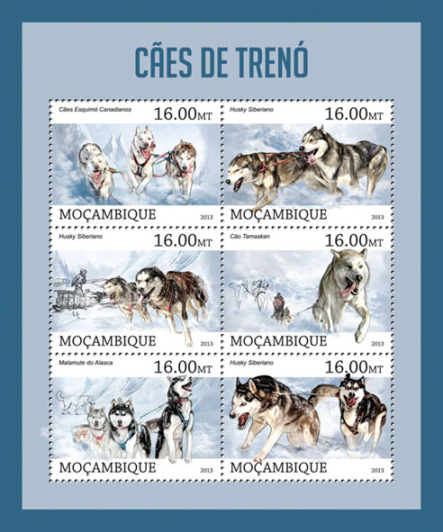 Sled Dogs - Issue of Mozambique postage Stamps