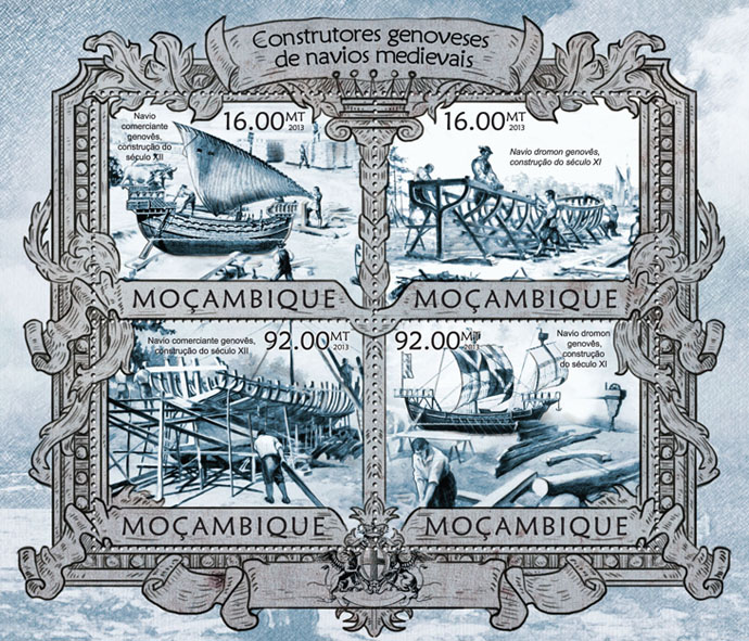 Ships - Issue of Mozambique postage Stamps