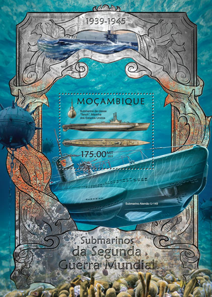 Submarines - Issue of Mozambique postage Stamps