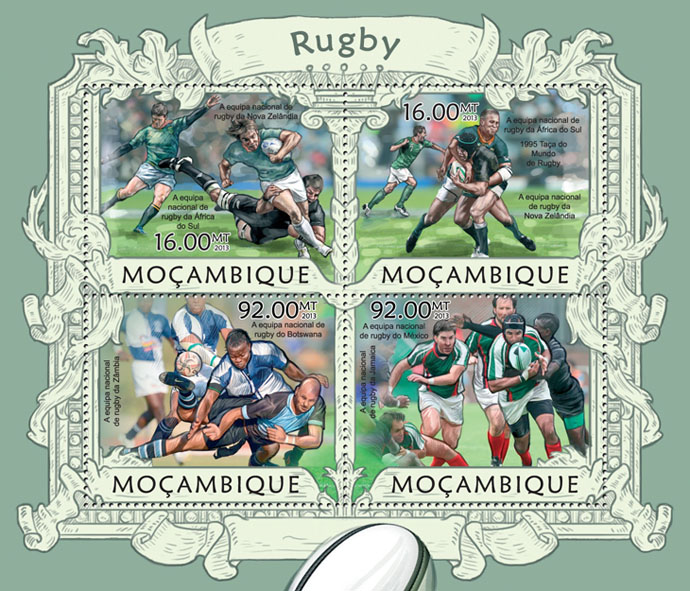 Rugby - Issue of Mozambique postage Stamps