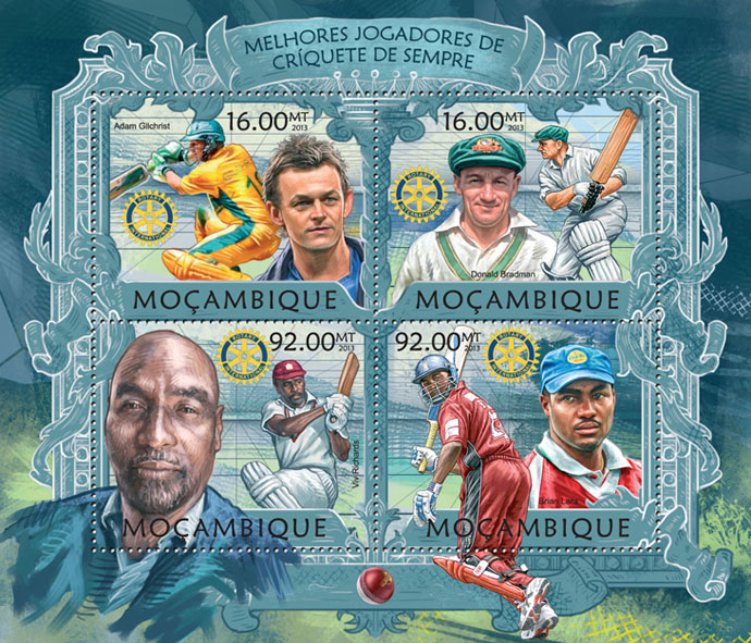 Cricket - Issue of Mozambique postage Stamps