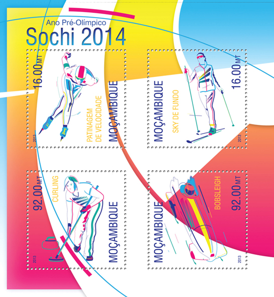 SOCHI 2014 - Issue of Mozambique postage Stamps