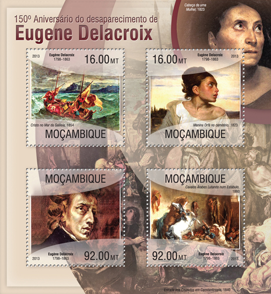 Eugene Delacroix - Issue of Mozambique postage Stamps