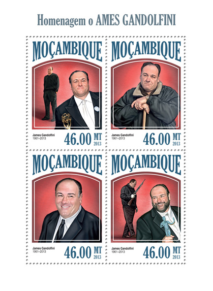 James Gandolfini - Issue of Mozambique postage Stamps