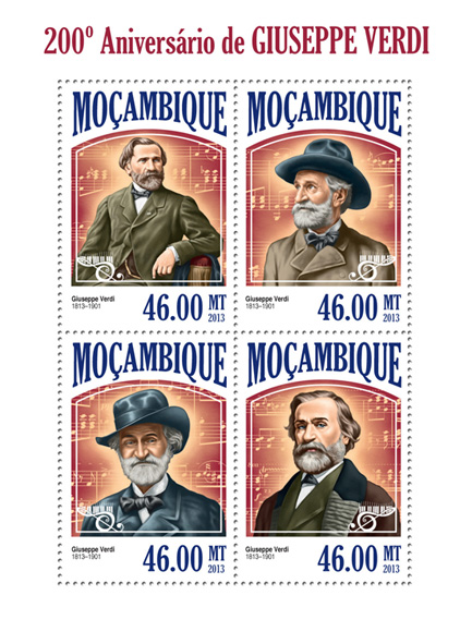 Giuseppe Verdi - Issue of Mozambique postage Stamps
