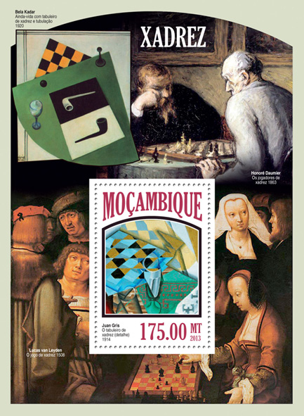 Chess in Art - Issue of Mozambique postage Stamps