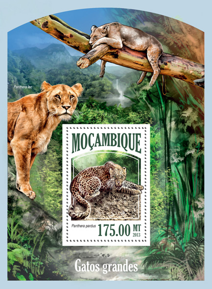 Big Cats - Issue of Mozambique postage Stamps