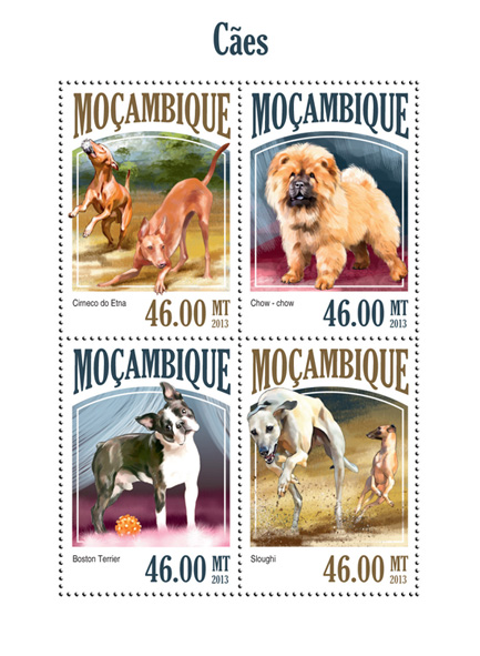 Dogs - Issue of Mozambique postage Stamps