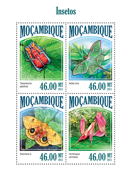 Insects - Issue of Mozambique postage Stamps