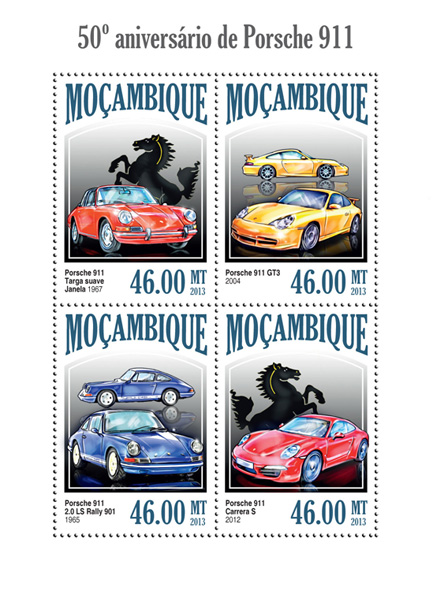 Porsche 911 - Issue of Mozambique postage Stamps