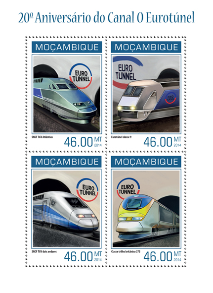 The Channel Tunnel - Issue of Mozambique postage Stamps