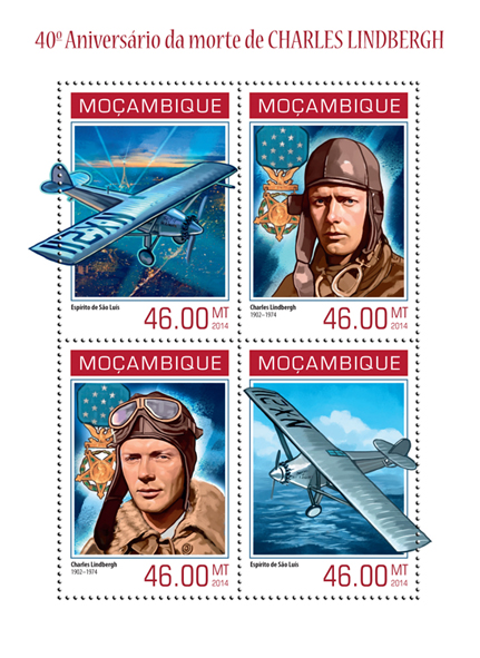 Charles Lindbergh - Issue of Mozambique postage Stamps