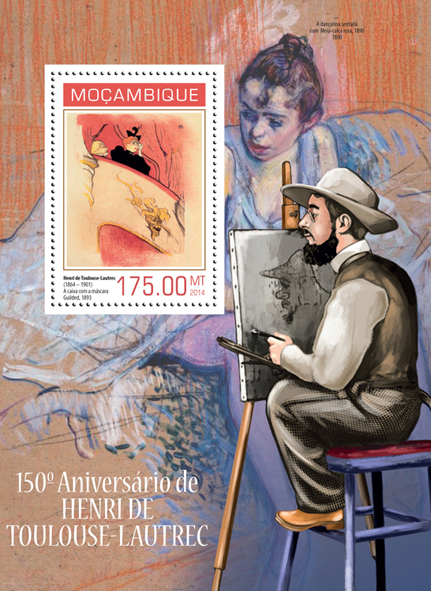 Henri de Toulouse - Lautrec - Issue of Mozambique postage Stamps
