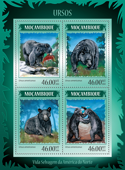Bears - Issue of Mozambique postage Stamps