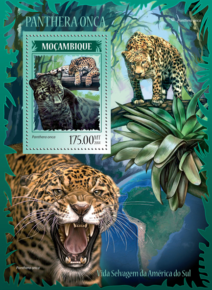 Jaguars - Issue of Mozambique postage Stamps