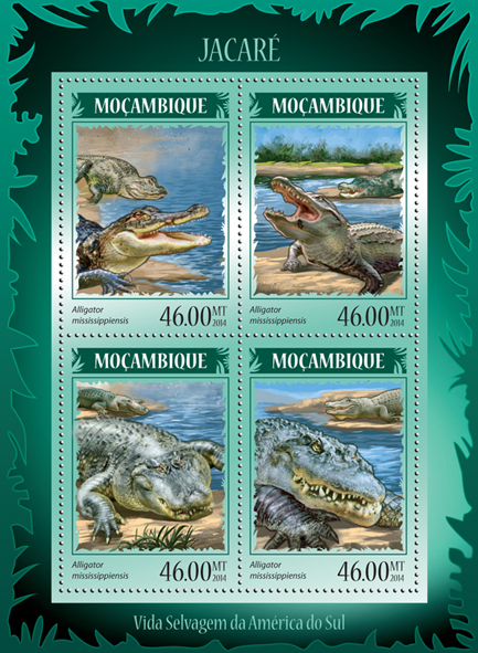 Alligators - Issue of Mozambique postage Stamps
