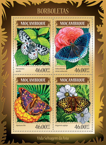 Butterflies I - Issue of Mozambique postage Stamps