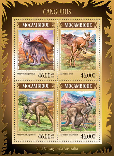 Kangaroos - Issue of Mozambique postage Stamps