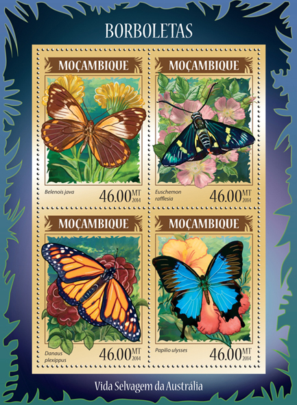 Butterflies II - Issue of Mozambique postage Stamps