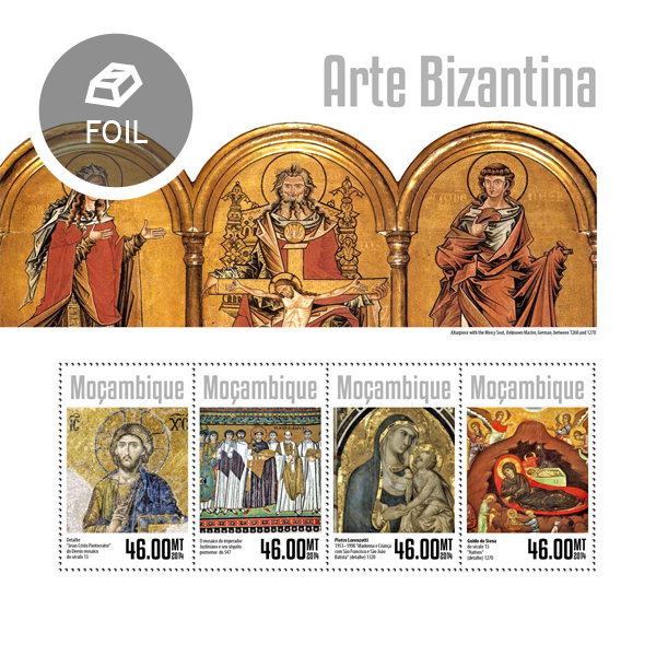 Byzantine art - Issue of Mozambique postage Stamps