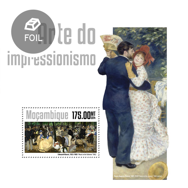 Impressionism art - Issue of Mozambique postage Stamps