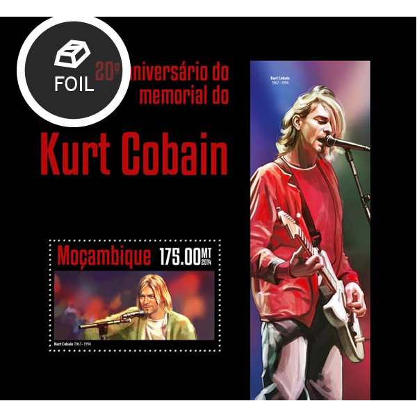 Kurt Cobain - Issue of Mozambique postage Stamps