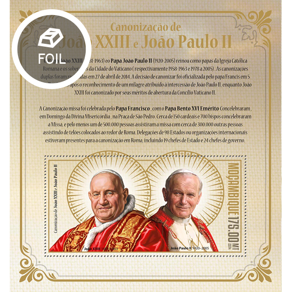Canonisation of John Paul II - Issue of Mozambique postage Stamps