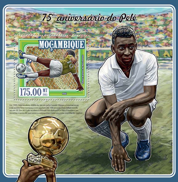 Pelé - Issue of Mozambique postage Stamps