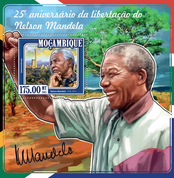 Nelson Mandela - Issue of Mozambique postage Stamps