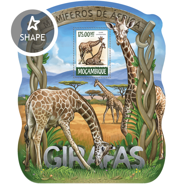 Giraffes - Issue of Mozambique postage Stamps