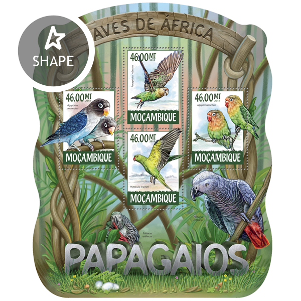 Parrots - Issue of Mozambique postage Stamps