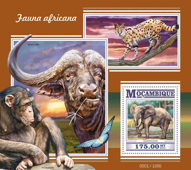 African fauna - Issue of Mozambique postage Stamps
