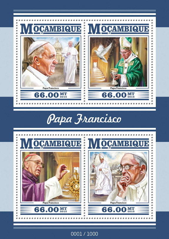 Pope Francis - Issue of Mozambique postage Stamps