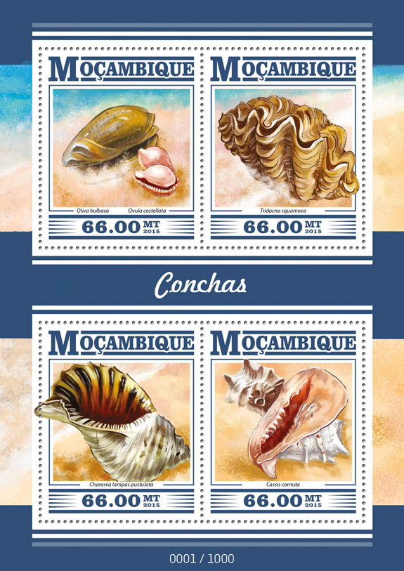 Shells - Issue of Mozambique postage Stamps