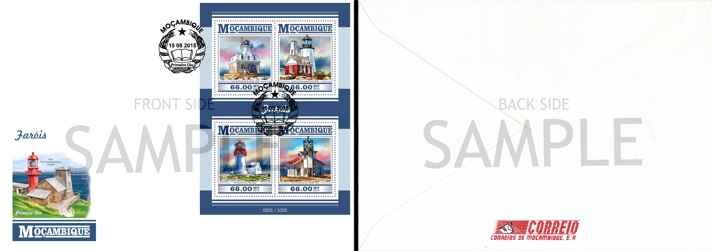 Sample of FDC - Issue of Mozambique postage Stamps