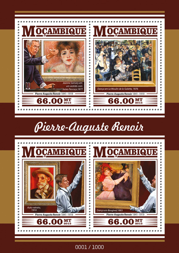 Pierre-Auguste Renoir - Issue of Mozambique postage Stamps