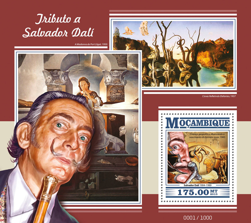 Salvador Dali - Issue of Mozambique postage Stamps
