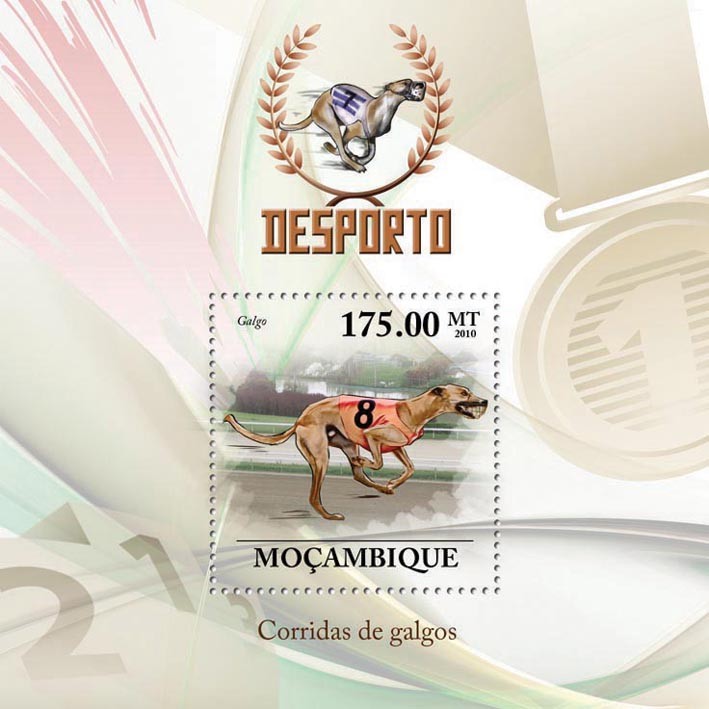 Greyhound Racing ( Dogs ) - Issue of Mozambique postage Stamps