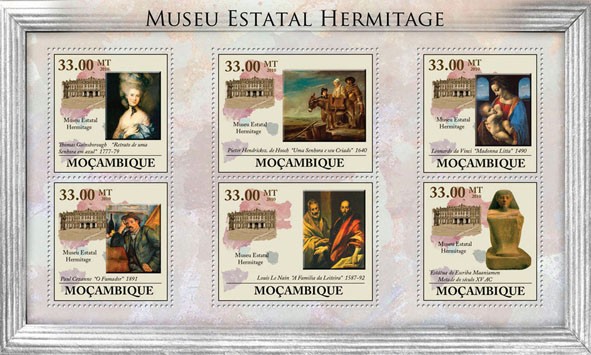 State Hermitage Museum (Paintings, Statues). - Issue of Mozambique postage Stamps