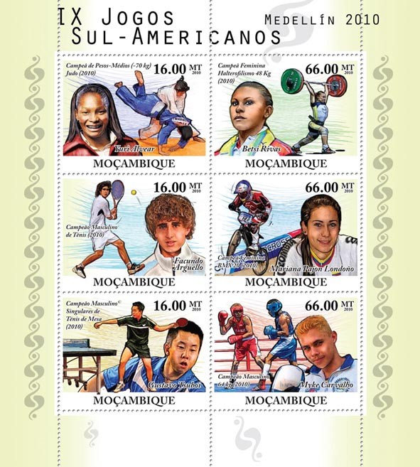 2010 South American Games - Issue of Mozambique postage Stamps