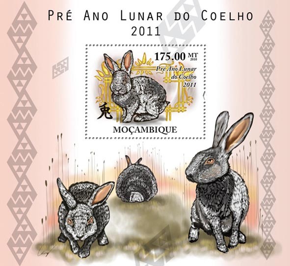 Towards the Chinese Year of the Rabbit. - Issue of Mozambique postage Stamps