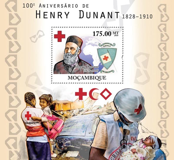 100th of Henri Dunant (Red Cross). - Issue of Mozambique postage Stamps