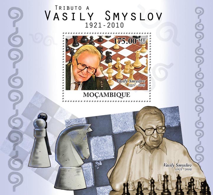 Tribute to Vasily Smyslov, (1921-2010), Chess. - Issue of Mozambique postage Stamps