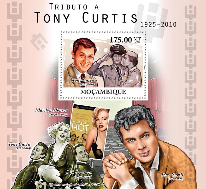 Tribute to Tony Curtis, (1925-2010), Cinema. - Issue of Mozambique postage Stamps