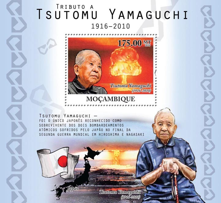 Tribute to Tsutomu Yamaguchi, (1916-2010). - Issue of Mozambique postage Stamps